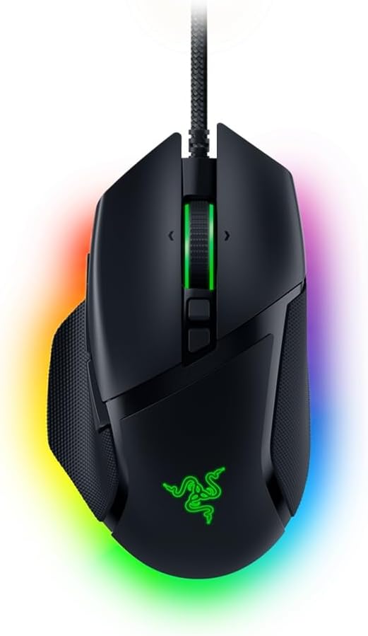 ماوس الألعاب Razer Basilisk V3 القابل للتخصيص والمريح: أسرع مفتاح ماوس، إضاءة Chroma RGB، مستشعر بصري بدقة 26 ألف نقطة في البوصة، 11 زرًا قابلًا للبرمجة، عجلة إمالة HyperScroll - أسود كلاسيكي