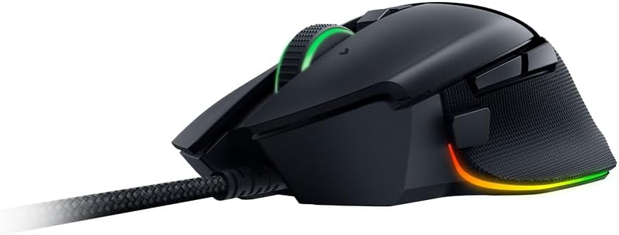 ماوس الألعاب Razer Basilisk V3 القابل للتخصيص والمريح: أسرع مفتاح ماوس، إضاءة Chroma RGB، مستشعر بصري بدقة 26 ألف نقطة في البوصة، 11 زرًا قابلًا للبرمجة، عجلة إمالة HyperScroll - أسود كلاسيكي