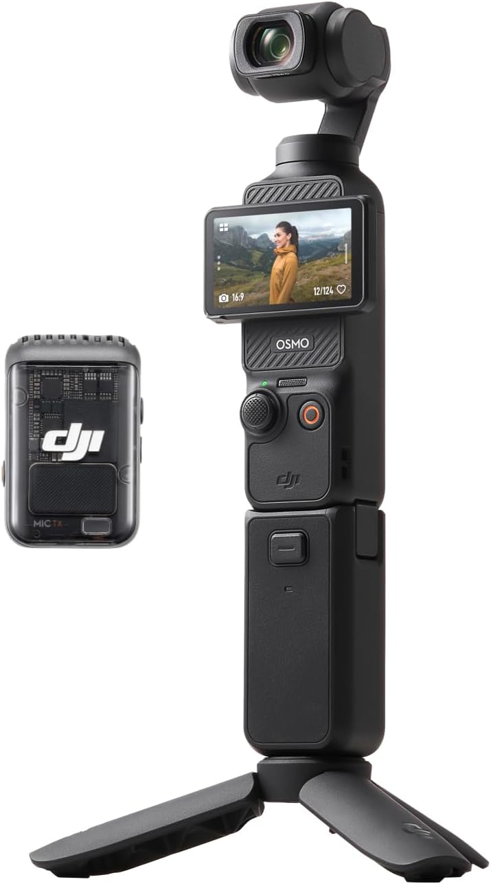 DJI Osmo Pocket 3 Creator Combo, Vlogging Camera with 1'' CMOS & 4K/120fps Video, 3-Axis Stabilization, Face/Object Tracking, Mic Included for Clear Sound, UAE Version with Official Warranty Support