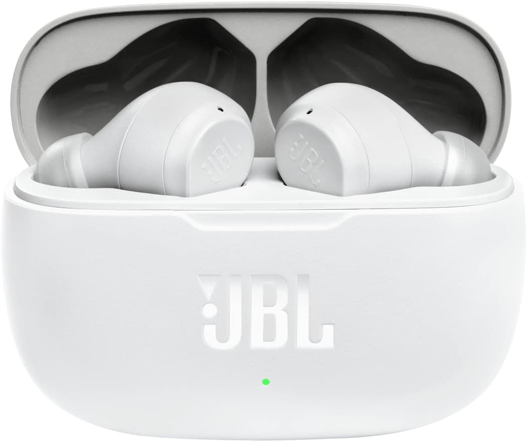 JBL Wave200 True Wireless Earbud Headphones, Deep Powerful Bass, 20H Battery, Dual Connect, Hand-Free Call, Voice Assistant, Comfortable Fit, IPX2 Sweatproof, Pocket Friendly - White, JBLW200TWSWHT