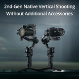 DJI RS 4, 3-Axis Gimbal Stabilizer for DSLR and Mirrorless Cameras Canon/Sony/Panasonic/Nikon/Fujifilm, 2nd-Gen Native Vertical Shooting, 2-Mode Switch Joystick, Teflon Axis Arms, Camera Gimbal