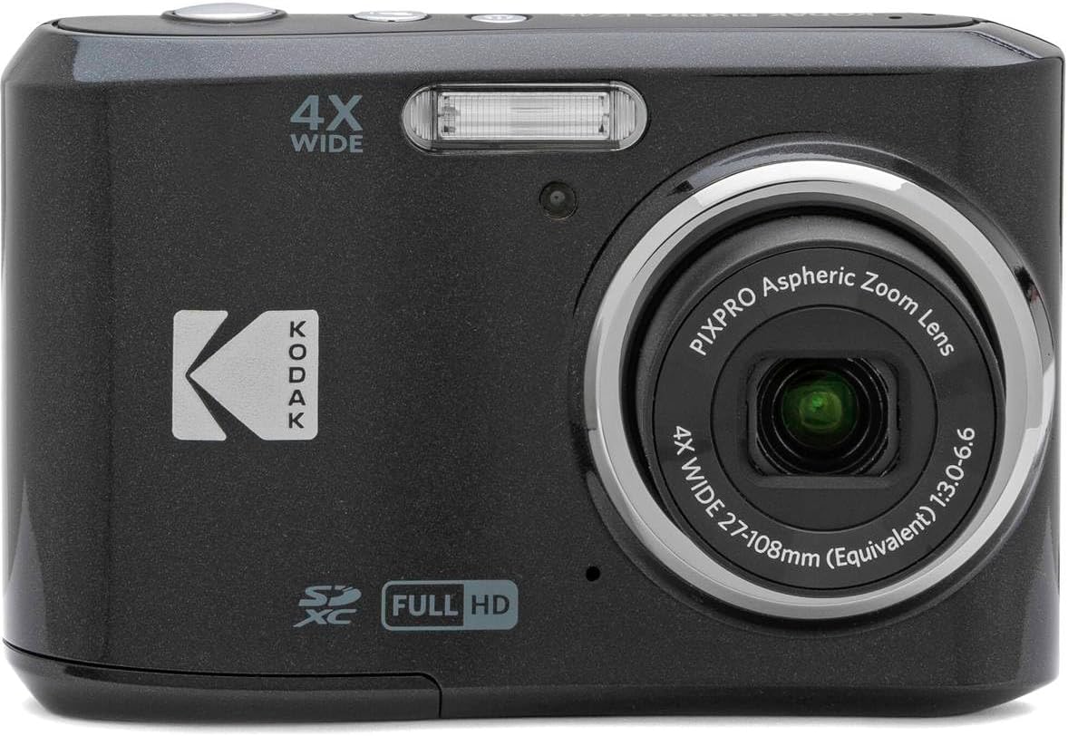 KODAK PIXPRO FZ45-BK 16MP Digital Camera 4X Optical Zoom 27mm Wide Angle 1080P Full HD Video 2.7" LCD Vlogging Camera