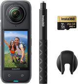 مجموعة Insta360 X4 Get-Set - كاميرا أكشن 8K مقاومة للماء بزاوية 360 درجة، فيديو بزاوية عريضة 4K، عصا سيلفي غير مرئية، واقيات عدسة قابلة للإزالة، عمر بطارية 135 دقيقة، تحرير الذكاء الاصطناعي، تثبيت