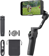 OSMO Mobile 6 Smartphone Gimbal Stabilizer, 3-Axis Phone Gimbal, Built-In Extension Rod, Android and iPhone Gimbal, Vlogging Stabilizer YouTube TikTok video, UAE Version with Official Warranty Support