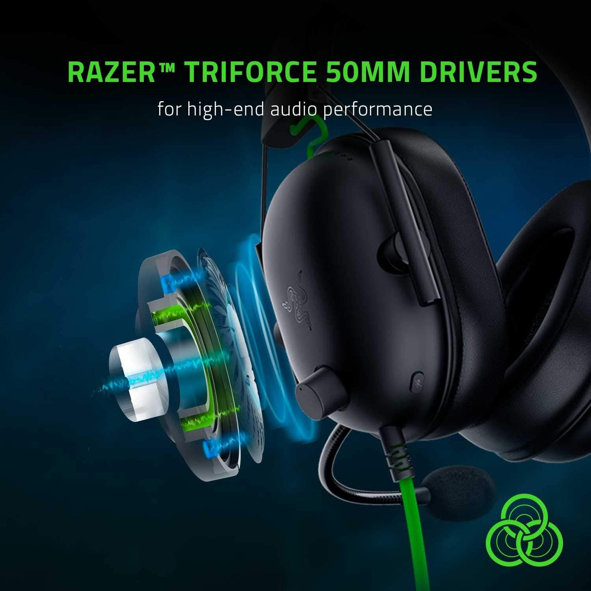 سماعة رأس Razer BlackShark V2 X للألعاب: صوت محيطي 7.1، مشغلات 50 مم، وسادة إسفنجية للذاكرة، لأجهزة الكمبيوتر الشخصية، PS4، PS5، Switch، Xbox One، Xbox Series X|S، الهاتف المحمول، مقبس صوت 3.5 مم، أسود كلاسيكي