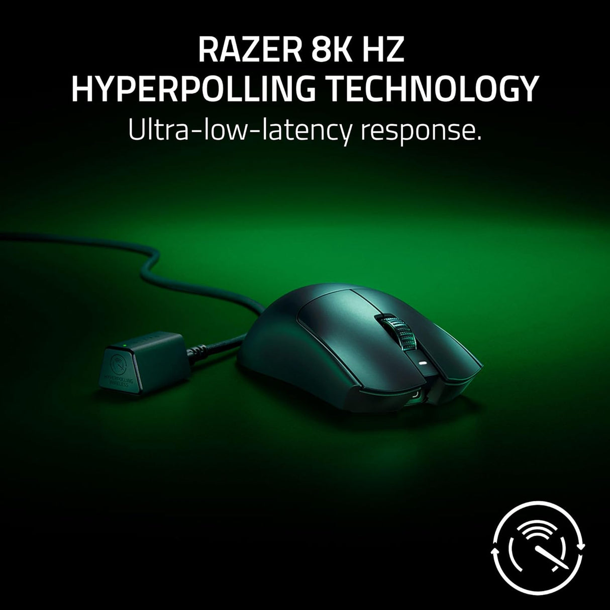 ماوس الألعاب اللاسلكية Razer Viper V3 Pro Esports: متماثل، خفيف الوزن 54 جرامًا، 8K Polling، مستشعر بصري 35K DPI، مفاتيح بصرية من الجيل الثالث، 8 عناصر تحكم قابلة للبرمجة، بطارية 95 ساعة - أسود