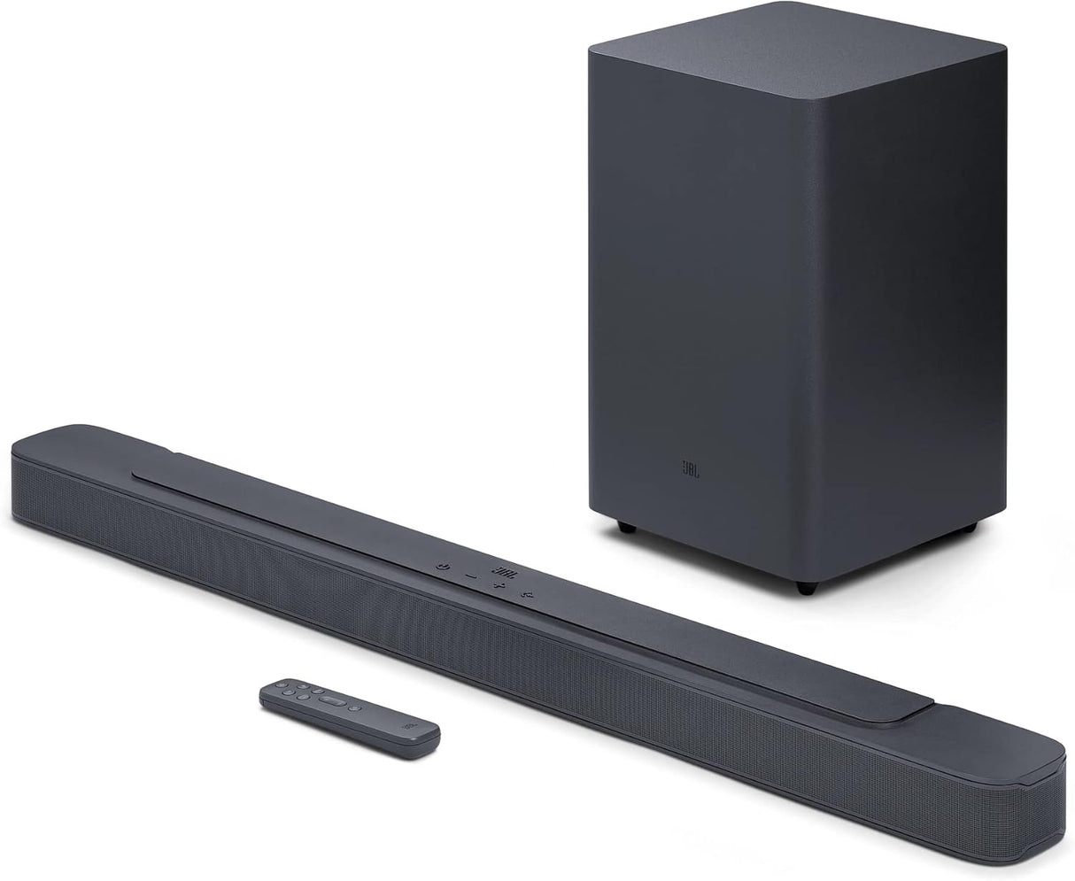 JBL Bar 2.1 Deep Bass (MK2) 2.1 Channel Soundbar with Wireless Subwoofer, 300W Total Power, Immersive Surround Sound, Built-In Dolby, Bluetooth Stream, HDMI/Optical Connect - Black, JBLBAR21DBM2BLKUK