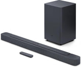 مكبر صوت JBL Bar 2.1 Deep Bass (MK2) 2.1 Channel Soundbar مع مضخم صوت لاسلكي، إجمالي الطاقة 300 وات، صوت محيطي غامر، Dolby مدمج، Bluetooth Stream، HDMI/Optical Connect - أسود، JBLBAR21DBM2BLKUK