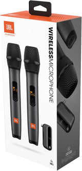 JBL Wireless 2 Microphone System, High Vocal Quality, Rechargeable UHF Dual Channel Wireless Receiver, 6H of Playtime, Plug and Play, Replaceable AA Batteries - Black, JBLWIRELESSMIC, Bluetooth