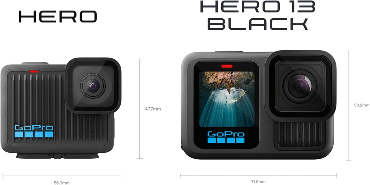 كاميرا GoPro Hero mini 13 مقاومة للماء مع فيديو Ultra HD بدقة 4K30، وصور بدقة 12 ميجابكسل، وحركة بطيئة، وعمر بطارية طويل