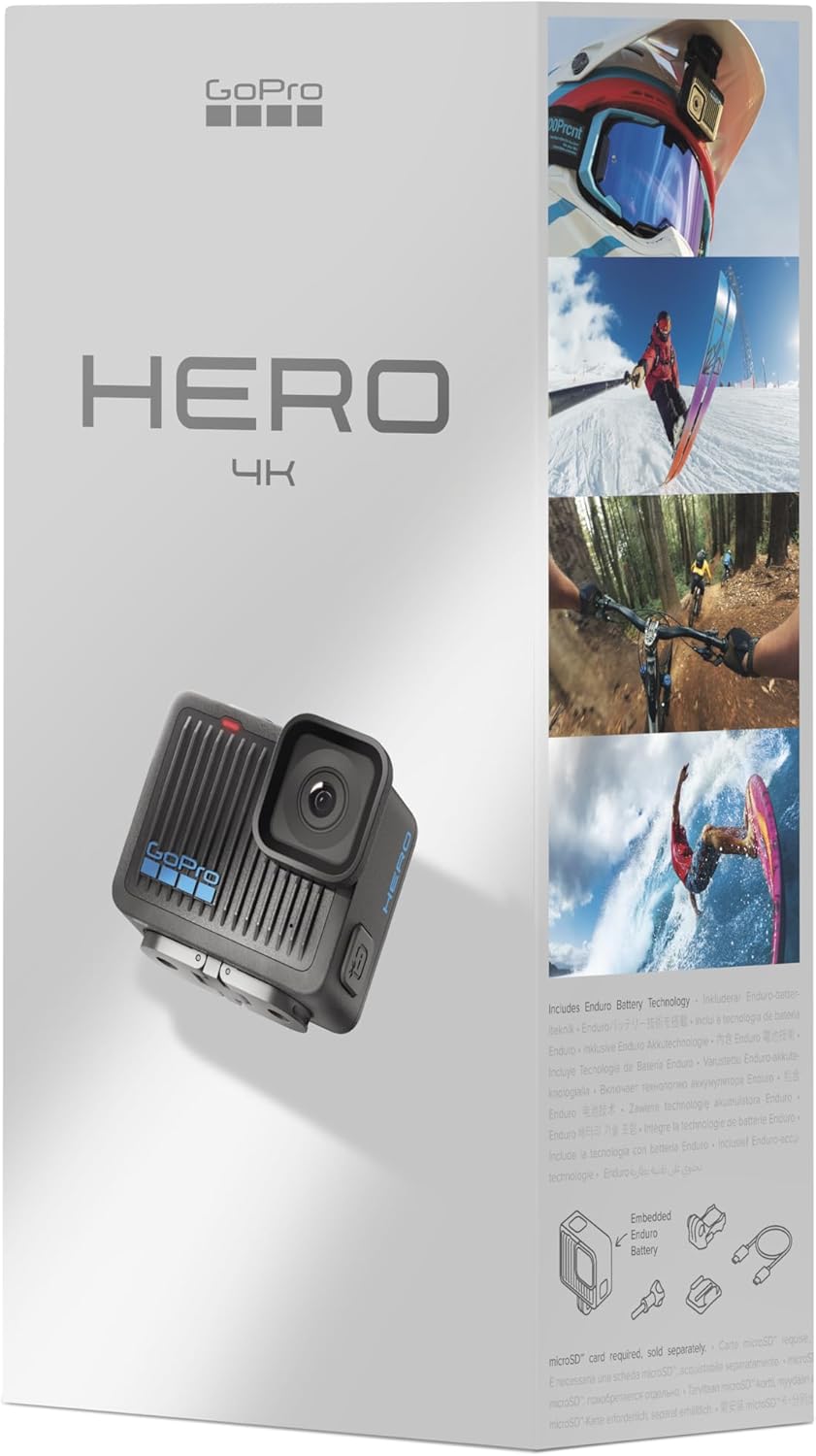 كاميرا GoPro Hero mini 13 مقاومة للماء مع فيديو Ultra HD بدقة 4K30، وصور بدقة 12 ميجابكسل، وحركة بطيئة، وعمر بطارية طويل