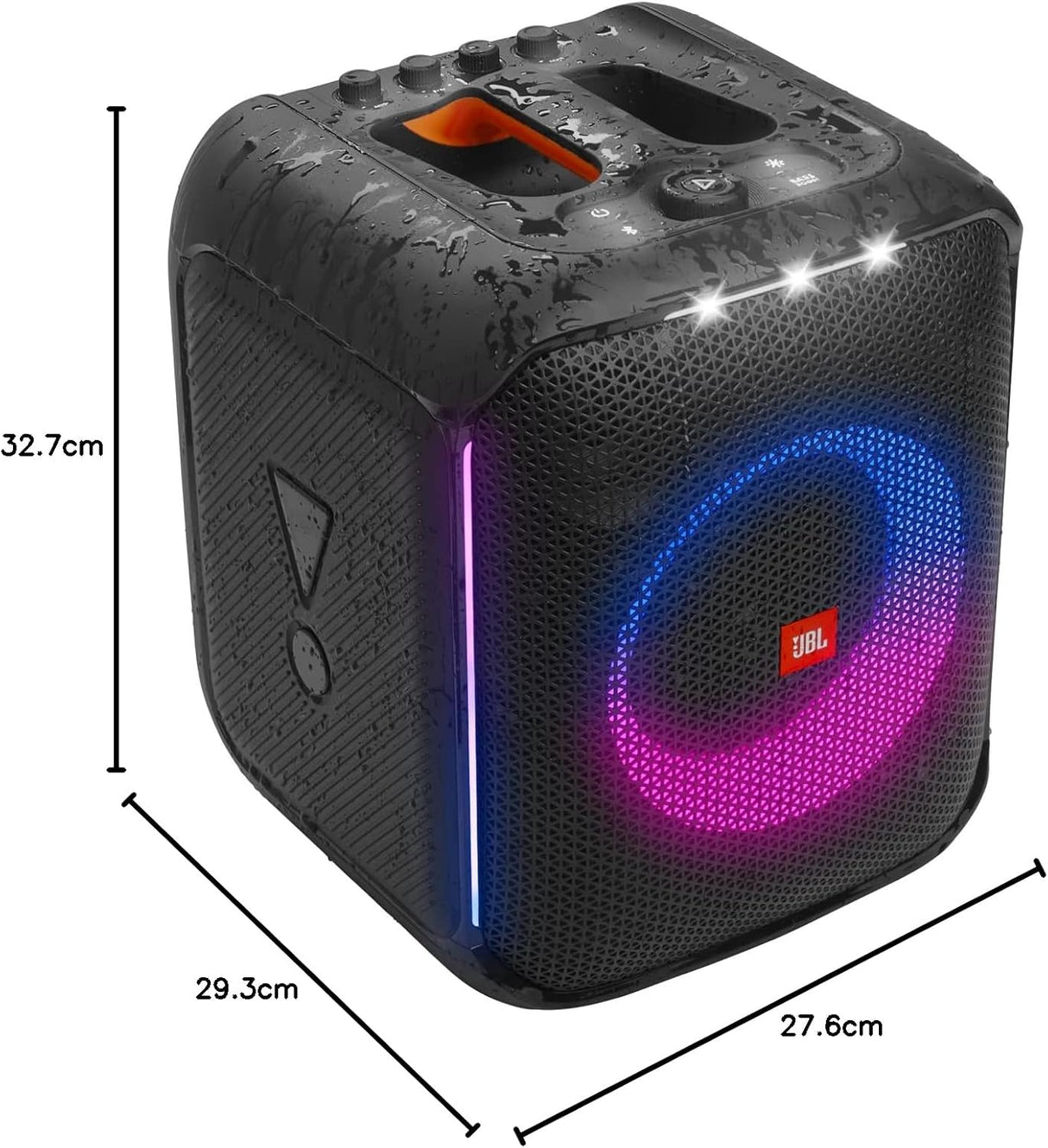 JBL Partybox Encore Portable Party Speaker with Digital Wireless Mic, 100W Powerful Sound, Dynamic Light Show, IPX Splash Proof, 10 Hours of Playtime, Multisource Playback Black -(JBLPBENCORE1MICUK)