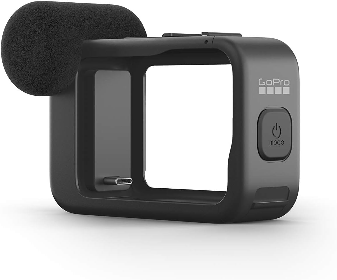 GoPro Media Mod لـ HERO11 Black وHERO10 Black وHERO9 Black، مشبك تثبيت عمودي قابل للإزالة للزجاج الأمامي، برغي إبهام - ملحق GoPro الرسمي