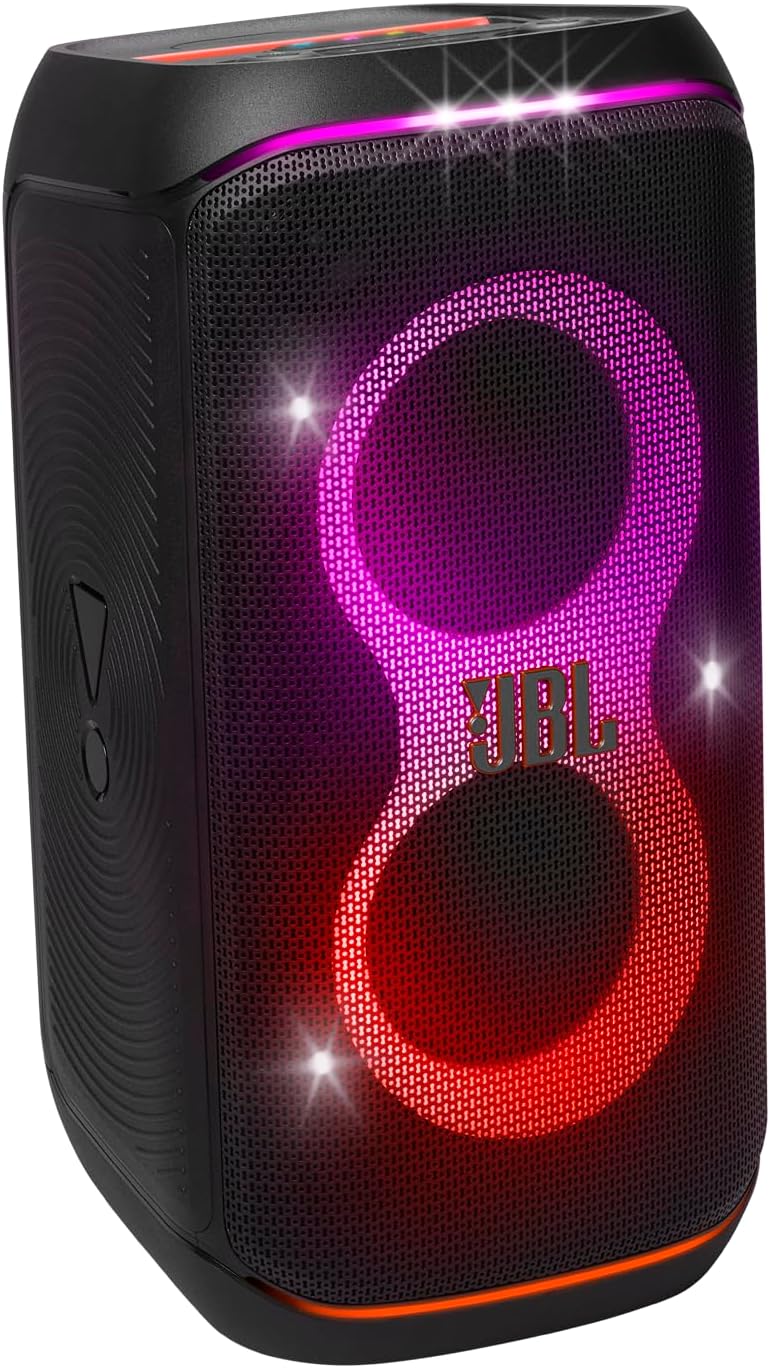 JBL Party Box Club 120 | Powerful Sound & Lightshow | Up to 12 Hours Playtime | AI Sound Boost | Multi-speaker connection by Auracast | Dual Mic & Guitar Inputs | JBLPBCLUB120UK, Black