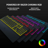 لوحة مفاتيح الألعاب Razer Ornata V3 X: تخطيط أمريكي، مفاتيح منخفضة الارتفاع، مفاتيح غشائية صامتة، أغطية مفاتيح مطلية بالأشعة فوق البنفسجية، مقاومة للانسكاب، إضاءة كروما RGB، مسند معصم مريح - أسود كلاسيكي