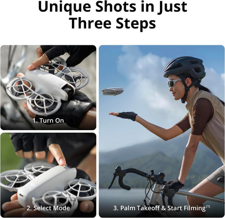 DJI Neo، طائرة بدون طيار بكاميرا 4K UHD، وزن 135 جرامًا، إقلاع براحة اليد، تتبع الهدف بالذكاء الاصطناعي، فيديو فائق الثبات، واقي مروحة مدمج (بدون وحدة تحكم)، معتمدة من MOIAT - إصدار الإمارات العربية المتحدة - IOS فقط