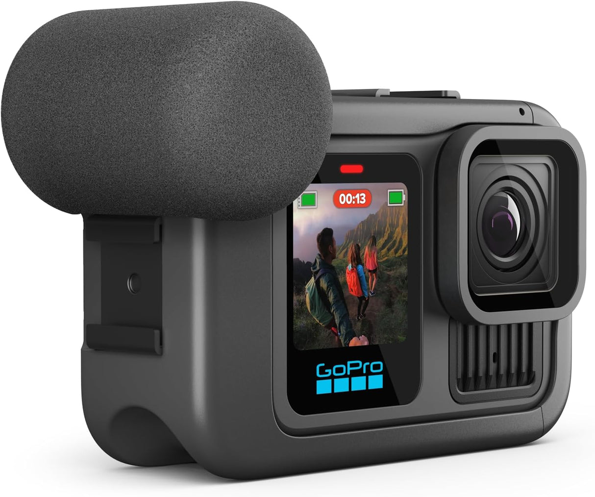 GoPro Media Mod for HERO11 Black, HERO10 Black, HERO9 Black, Removable Windscreen Vertical Mounting Buckle ,Thumb Screw - Official Gopro Accessory