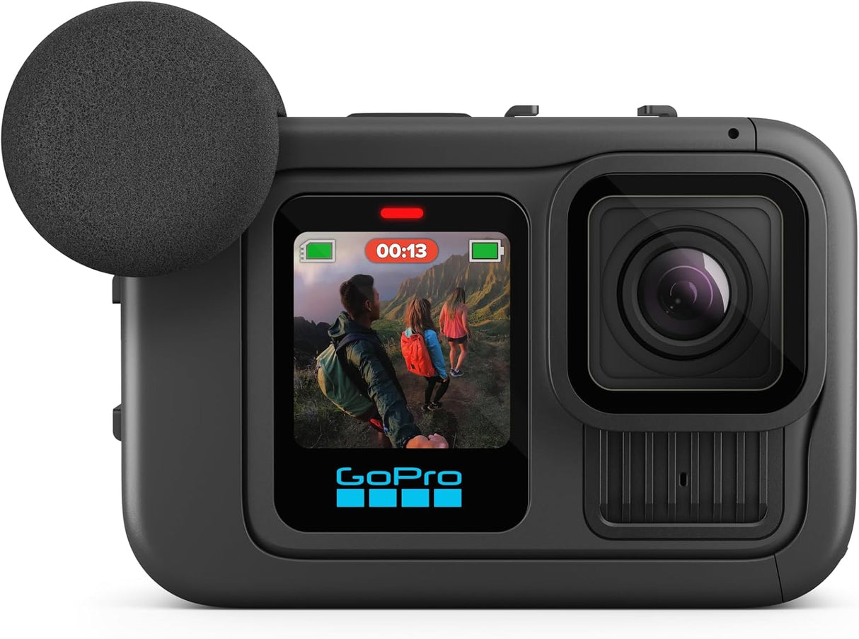 GoPro Media Mod لـ HERO11 Black وHERO10 Black وHERO9 Black، مشبك تثبيت عمودي قابل للإزالة للزجاج الأمامي، برغي إبهام - ملحق GoPro الرسمي