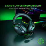 سماعة رأس Razer BlackShark V2 X للألعاب: صوت محيطي 7.1، مشغلات 50 مم، وسادة إسفنجية للذاكرة، لأجهزة الكمبيوتر الشخصية، PS4، PS5، Switch، Xbox One، Xbox Series X|S، الهاتف المحمول، مقبس صوت 3.5 مم، أسود كلاسيكي