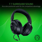 Razer Kraken X Lite Ultralight Gaming Headset: 7.1 Surround Sound - Lightweight Aluminum Frame - Bendable Cardioid Microphone - for PC, PS4, PS5, Switch, Xbox One, Xbox Series X & S, Mobile - Black