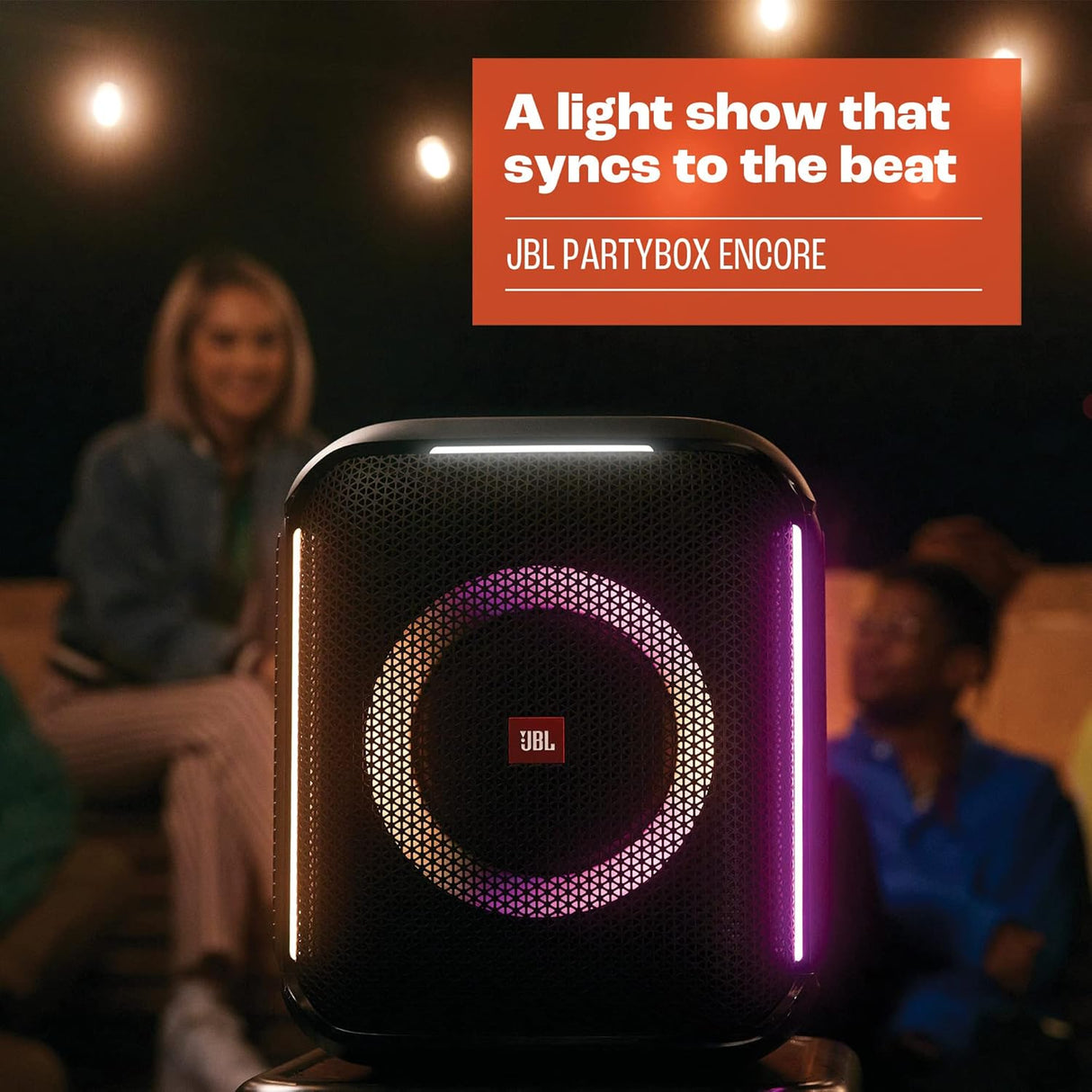 JBL Partybox Encore Portable Party Speaker with Digital Wireless Mic, 100W Powerful Sound, Dynamic Light Show, IPX Splash Proof, 10 Hours of Playtime, Multisource Playback Black -(JBLPBENCORE1MICUK)