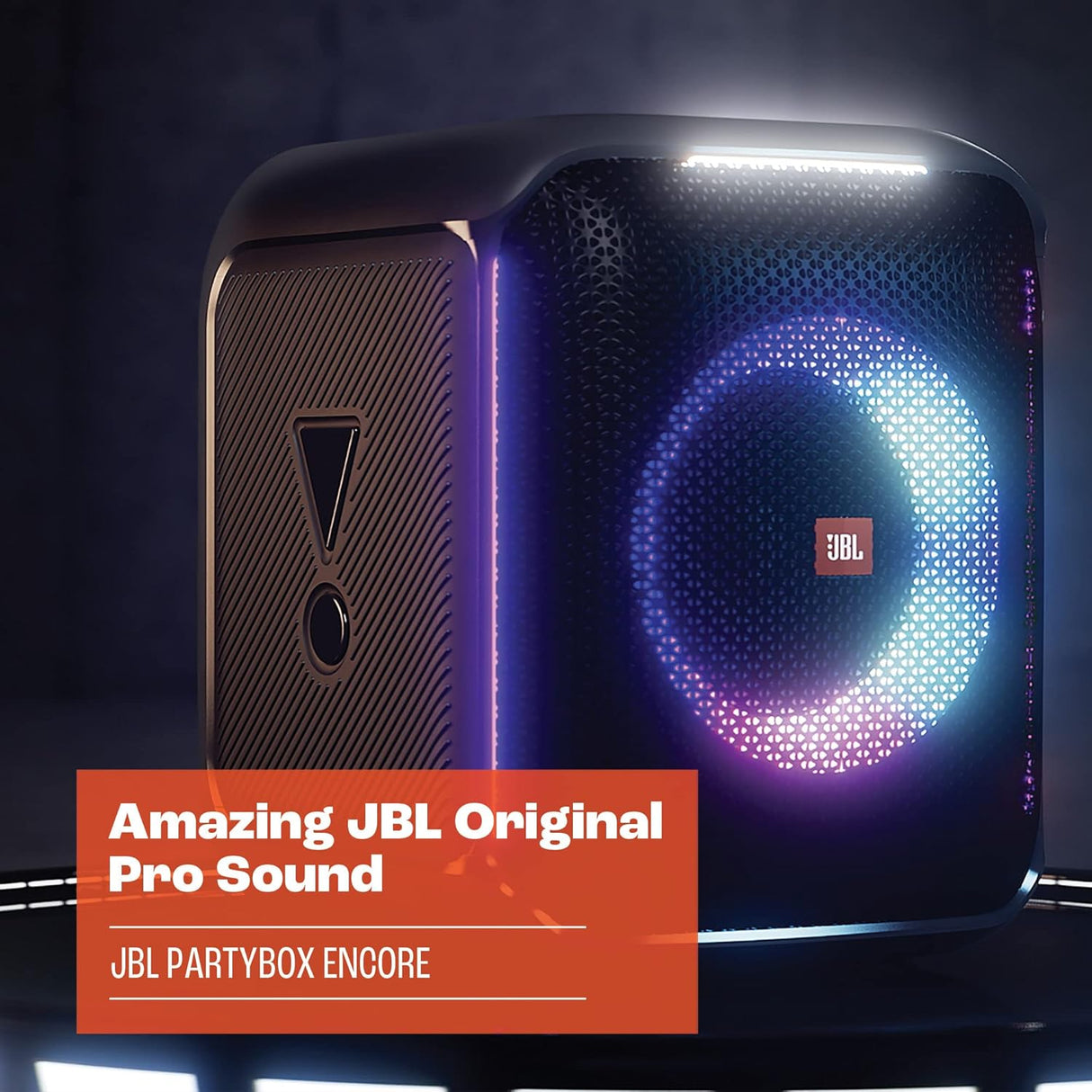 JBL Partybox Encore Portable Party Speaker with Digital Wireless Mic, 100W Powerful Sound, Dynamic Light Show, IPX Splash Proof, 10 Hours of Playtime, Multisource Playback Black -(JBLPBENCORE1MICUK)