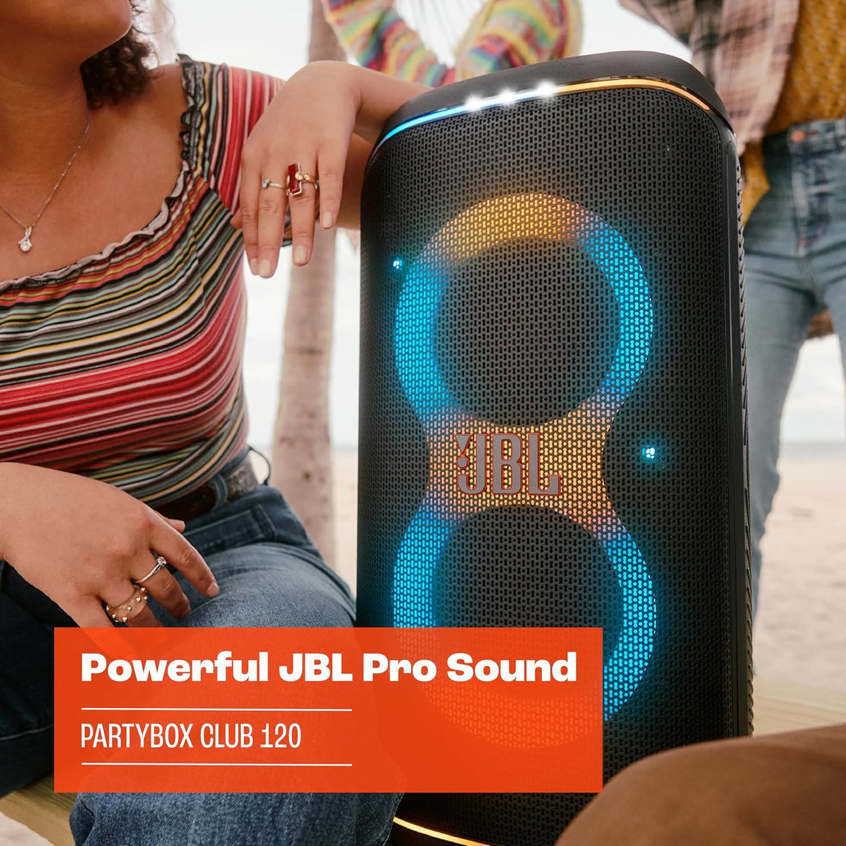 JBL Party Box Club 120 | Powerful Sound & Lightshow | Up to 12 Hours Playtime | AI Sound Boost | Multi-speaker connection by Auracast | Dual Mic & Guitar Inputs | JBLPBCLUB120UK, Black